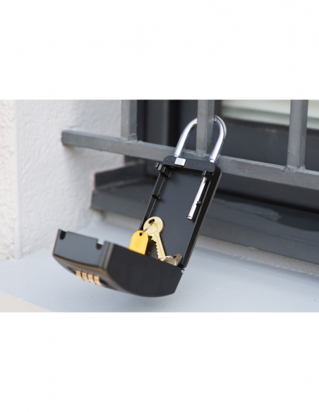 Cassetta portachiavi a combinazione 4 cifre, acciaio, 47x75 mm, con maniglia, nera - THIRARD