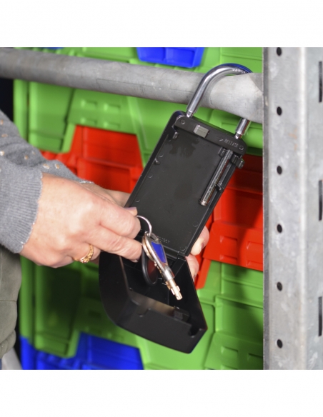 Cassetta portachiavi a combinazione 4 cifre, acciaio, 47x75 mm, con maniglia, nera - THIRARD