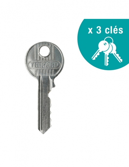 Chiavistello MIRAGE 6 con pomolo e cilindro, chiusura alta e bassa, destra, 3 chiavi – THIRARD