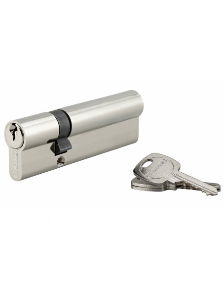 Cilindro europeo STD UNIKEY a doppia entrata 30 x 70 mm nichelato, chiave uguale, 3 chiavi – THIRARD