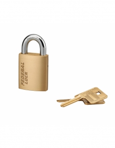Lucchetto a chiave Fédéral Lock 510 in ottone, per cantiere, arco in acciaio, 40 mm, 2 chiavi - THIRARD