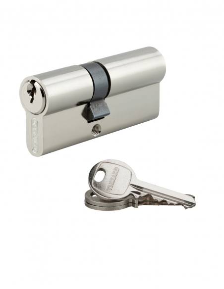 Cilindro europeo SA UNIKEY a doppia entrata 30 x 40 mm nichelato, chiave uguale, 3 chiavi – THIRARD