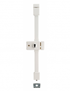 Serratura da applicare Horga con quadro per porta d’ingresso, destra, 3 punti, entrata 55 mm, bianca - THIRARD