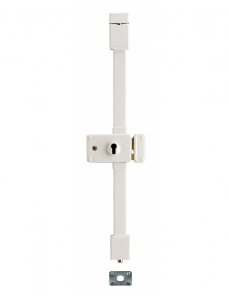 Serratura da applicare Horga con quadro per porta d’ingresso, destra, 3 punti, entrata 55 mm, bianca - THIRARD