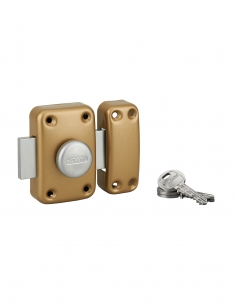 Chiavistello di sicurezza CAPITAL con pomolo e cilindro 60 mm, epossidico oro, 3 chiavi – THIRARD
