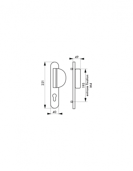 Maniglia CHANTILLY per porta d’ingresso e serratura TRIBANDO, marrone, mezzo set – THIRARD