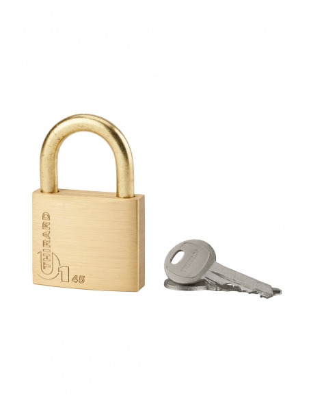 Lucchetto a chiave Tipo 1 in ottone per esterno arco acciaio 45 mm 2 chiavi - THIRARD