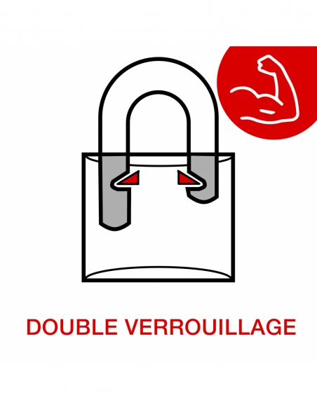 Lucchetto a chiave Tipo 1 in ottone per esterno arco acciaio 50 mm 2 chiavi - THIRARD