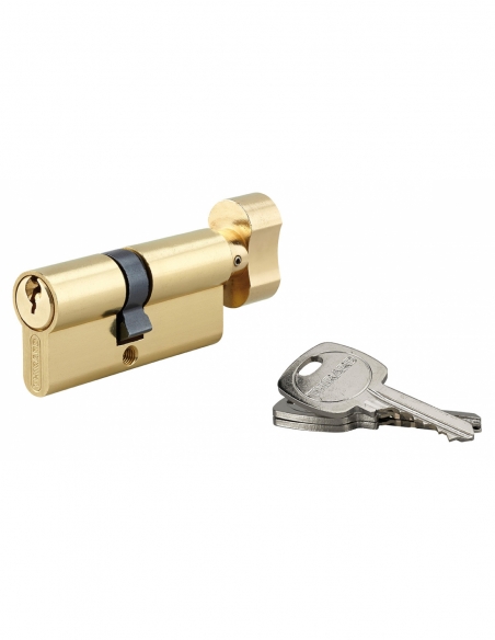 Cilindro europeo STD UNIKEY con pomolo 40 x 30 mm in ottone, chiave uguale, 3 chiavi – THIRARD