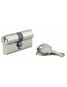 Cilindro europeo STD UNIKEY a doppia entrata 30 x 35 mm nichelato, chiave uguale, 3 chiavi – THIRARD