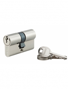 Cilindro doppia entrata SA 27x27 mm nichelato anti-estrazione 3 chiavi - THIRARD