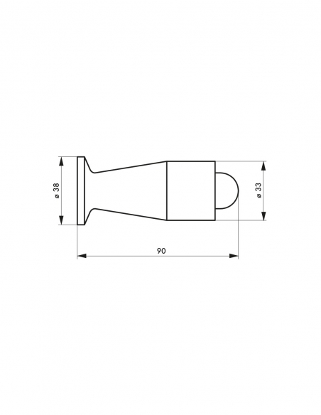 Vista aggiuntiva 1 di Fermaporta a parete per balaustra in plastica Ø38x90 mm – THIRARD