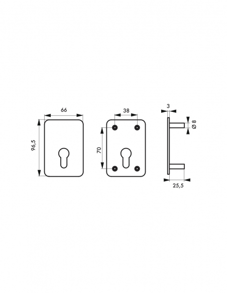 Piastra di rinforzo per chiavistello Capital fissaggio a vite bronzo epossidico – THIRARD