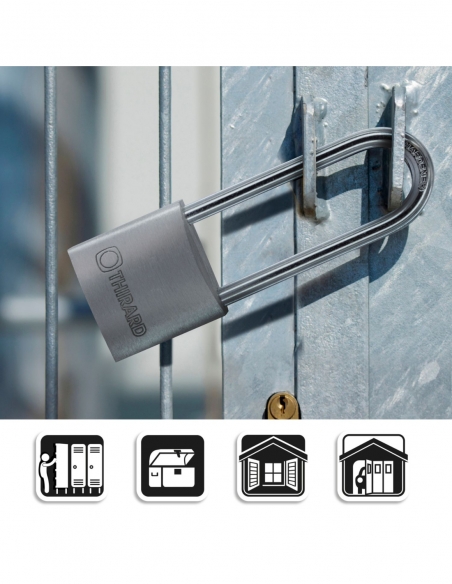 Lucchetto Maxium a chiave per interno alluminio arco semialto 40 mm 2 chiavi – THIRARD