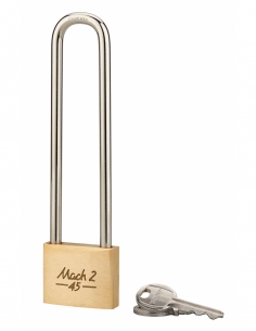 Lucchetto MACH 2 45 mm, corpo in acciaio, arco alto in acciaio inox, 2 chiavi – THIRARD