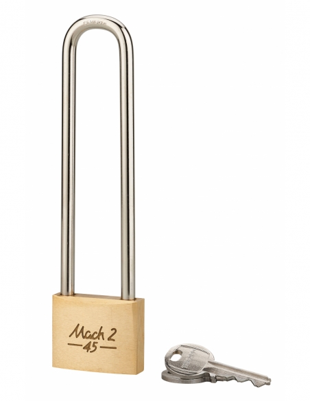 Lucchetto MACH 2 45 mm, corpo in acciaio, arco alto in acciaio inox, 2 chiavi – THIRARD