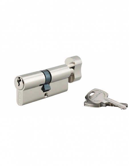 Cilindro europeo STD UNIKEY con pomolo 30 x 40 mm nichelato, chiave uguale, 3 chiavi – THIRARD