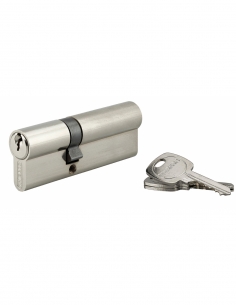 Cilindro europeo STD UNIKEY a doppia entrata 35 x 55 mm nichelato, chiave uguale, 3 chiavi – THIRARD