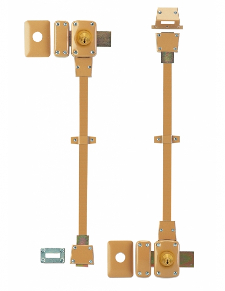 Lotto di 2 chiavistelli doppia entrata Mirage 6 per porta d’ingresso, cilindro 45 mm, sinistra, bronzo, 3 chiavi – THIRARD