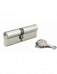 Cilindro europeo STD UNIKEY a doppia entrata 45 x 55 mm nichelato, chiave uguale, 3 chiavi – THIRARD