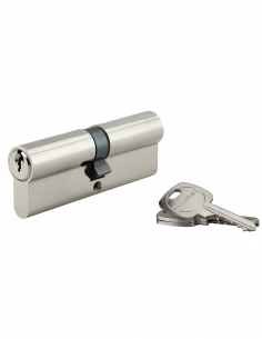 Cilindro doppia entrata STD UNIKEY 45x45 mm, nichelato, stessa chiave, 3 chiavi – THIRARD