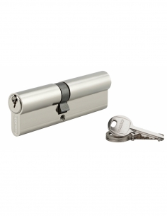 Cilindro doppia entrata SA UNIKEY 45x50 mm, nichelato, stessa chiave, 3 chiavi – THIRARD