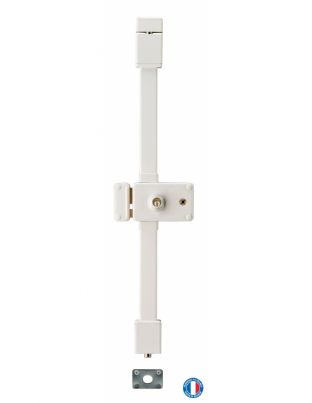 Serratura da applicare Horga a quadro, sinistra, 3 punti, cilindro HG5 Ø23 mm, asse 55 mm, bianco, 4 chiavi – THIRARD