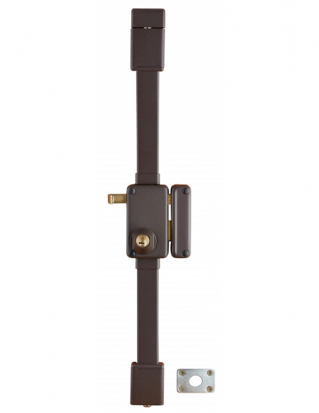 Serratura da applicare Beluga a tirare, destra, 3 punti, Ø23 mm, entrata 45 mm, marrone, 4 chiavi – THIRARD