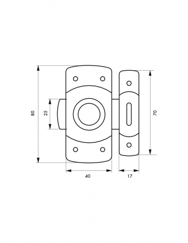 Vista aggiuntiva 1 di Chiavistello per mobile 40 mm, bianco – THIRARD