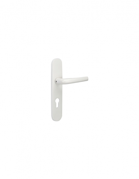Maniglia porta placca esterna Chantilly, 7 x 125 mm, per serratura Tribando, bianca – THIRARD