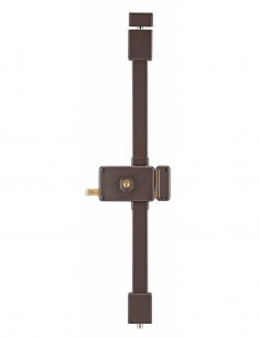 Serratura da applicare Horga a tirare, destra, 3 punti, cilindro HG5 Ø23 mm, entrata 70 mm, marrone, 4 chiavi – THIRARD