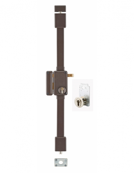 Serratura da applicare Beluga A2P* a tirare, sinistra, 3 punti, 30x65 mm, entrata 45 mm, marrone, 4 chiavi – THIRARD