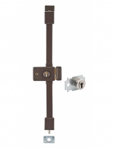 Serratura da applicare Horga A2P* con quadro, destra, 3 punti, 30x65 mm, entrata 70 mm, marrone, 4 chiavi – THIRARD