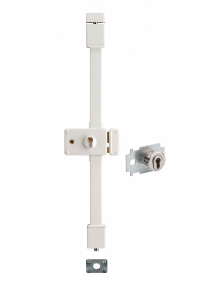 Serratura da applicare Horga A2P* con quadro, destra, 3 punti, 30x65 mm, entrata 70 mm, bianca, 4 chiavi – THIRARD