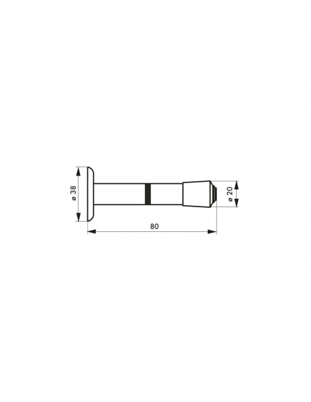 Fermaporta a parete tipo balustro, Ø20 x 80 mm, cromato – THIRARD
