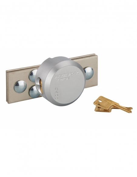 Porta-lucchetto con lucchetto Ø73 mm, acciaio zincato, protezione rinforzata per chiusura, 2 chiavi – THIRARD