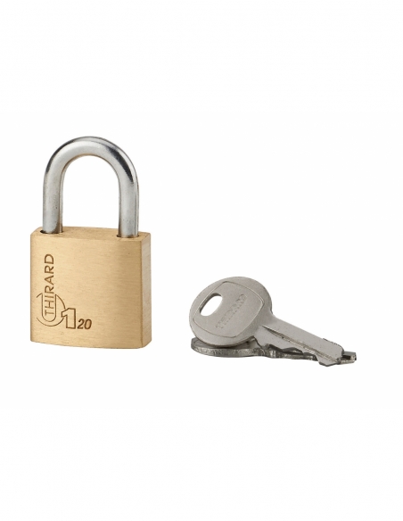 Lucchetto a chiave Tipo 1 per bagagli 20 mm, arco in acciaio, 2 chiavi – THIRARD