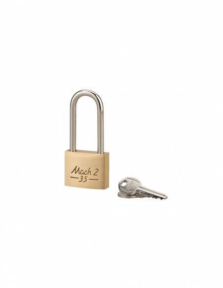 Lucchetto MACH 2 35 mm, corpo in acciaio, arco alto in acciaio inox, 2 chiavi – THIRARD