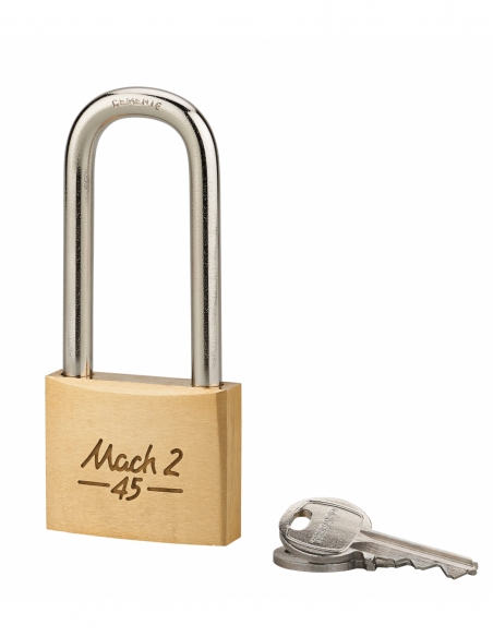 Vista aggiuntiva 1 di Lucchetto MACH 2 45 mm, corpo in acciaio, arco semialto in acciaio inox, 2 chiavi – THIRARD