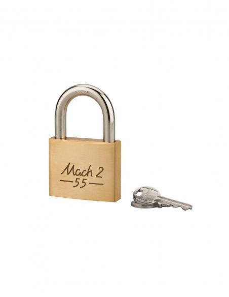Vista aggiuntiva 1 di Lucchetto MACH 2 55 mm, corpo in acciaio, arco in acciaio inox, 2 chiavi – THIRARD