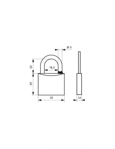 Lucchetto a chiave Mach 3, in ottone, per esterno, arco in acciaio, 50 mm, 2 chiavi - THIRARD