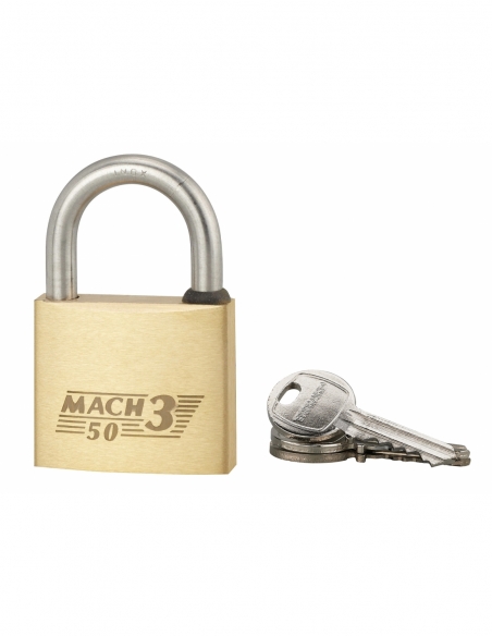 Lucchetto MACH 3 50 mm con arco in acciaio inox, 3 chiavi – THIRARD
