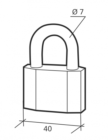 Lucchetto a chiave Octo, in acciaio, per cantiere, arco in acciaio, 40 mm, 3 chiavi - THIRARD