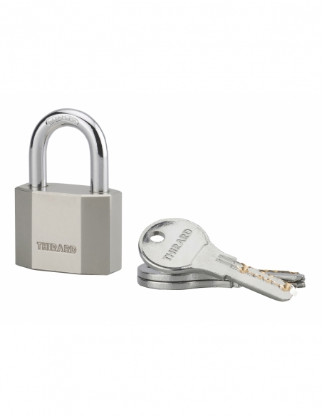 Lucchetto a chiave Octo, in acciaio, per cantiere, arco in acciaio, 40 mm, 3 chiavi - THIRARD