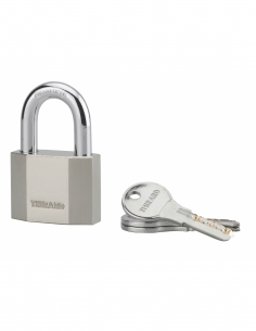 Lucchetto a chiave Octo, in acciaio, per cantiere, arco in acciaio, 50 mm, 3 chiavi - THIRARD