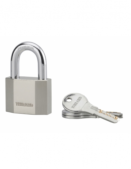 Lucchetto a chiave Octo, in acciaio, per cantiere, arco in acciaio, 50 mm, 3 chiavi - THIRARD
