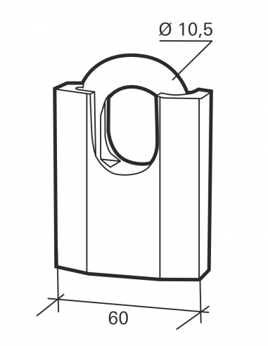 Lucchetto a chiave Octo-P, in acciaio, per cantiere, arco in acciaio protetto, 60 mm, 3 chiavi - THIRARD