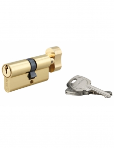 Cilindro europeo STD UNIKEY con pomolo 30 x 40 mm in ottone, chiave uguale, 3 chiavi – THIRARD