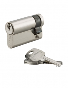 Semicilindro europeo STD UNIKEY 40 x 10 mm nichelato, chiave uguale, 3 chiavi – THIRARD