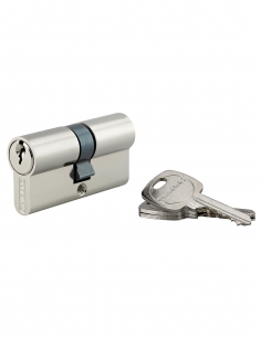 Cilindro europeo STD UNIKEY a doppia entrata 30 x 30 mm nichelato, chiave uguale, 3 chiavi – THIRARD